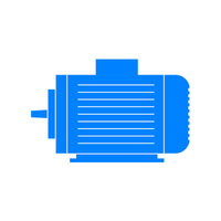 Ein stilisierter blauer Elektromotor, der für innovative Anwendungen in der GROB-Technologie steht.