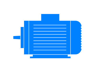 Ein stilisierter blauer Elektromotor, der für innovative Anwendungen in der GROB-Technologie steht.