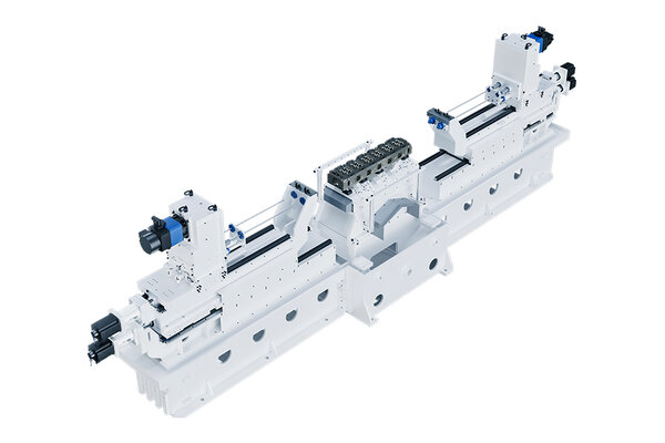 Eine hochmoderne Tieflochbohrmaschine von GROB, die präzise und effiziente Bohrungen ermöglicht.