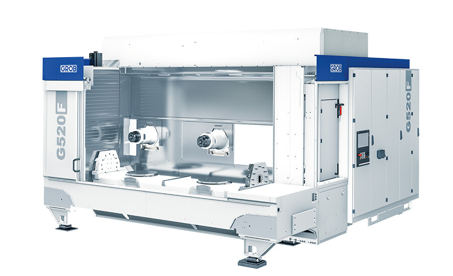 Die G520F von GROB zeigt eine robuste Bauweise und innovative Technologie, ideal für anspruchsvolle Fertigungsprozesse.
