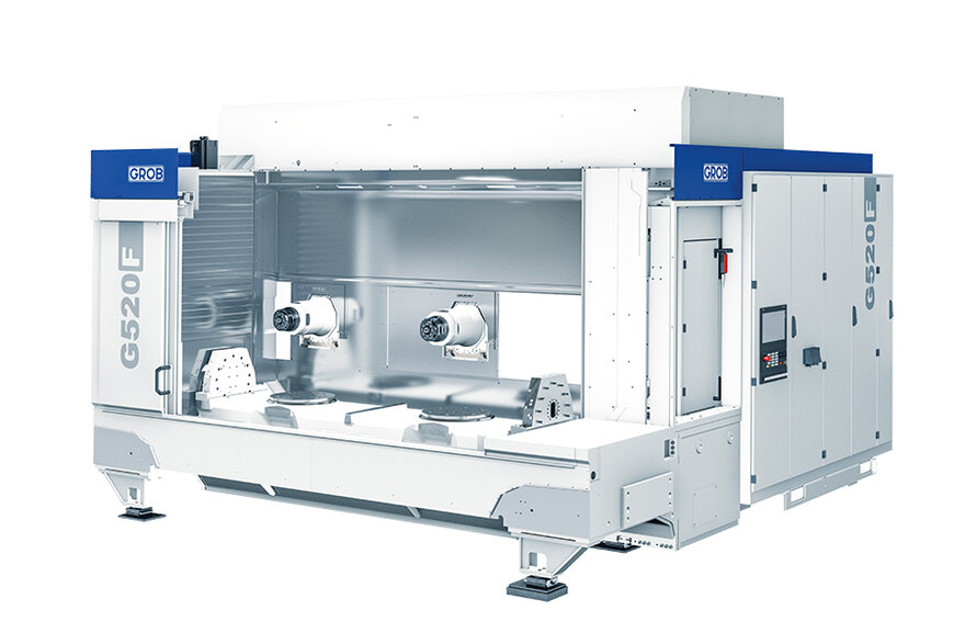 Die G520F von GROB zeigt eine robuste Bauweise und innovative Technologie, ideal für anspruchsvolle Fertigungsprozesse.