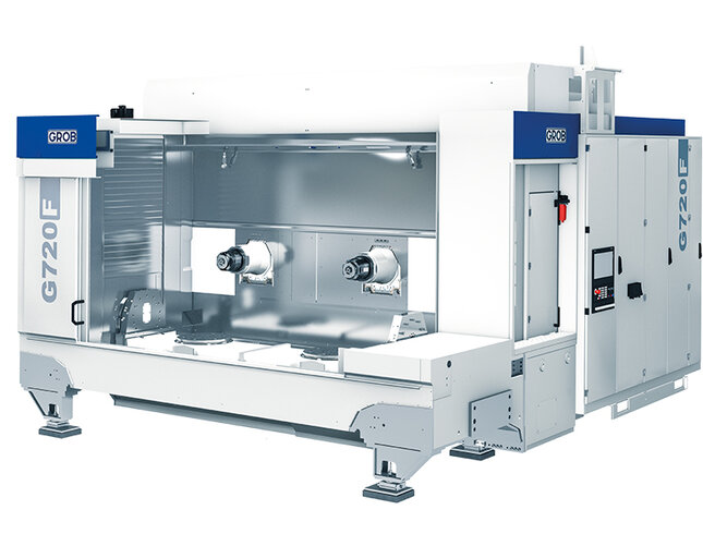 Die G720F von GROB zeigt eine robuste Bauweise und innovative Technologie, ideal für anspruchsvolle Fertigungsprozesse.