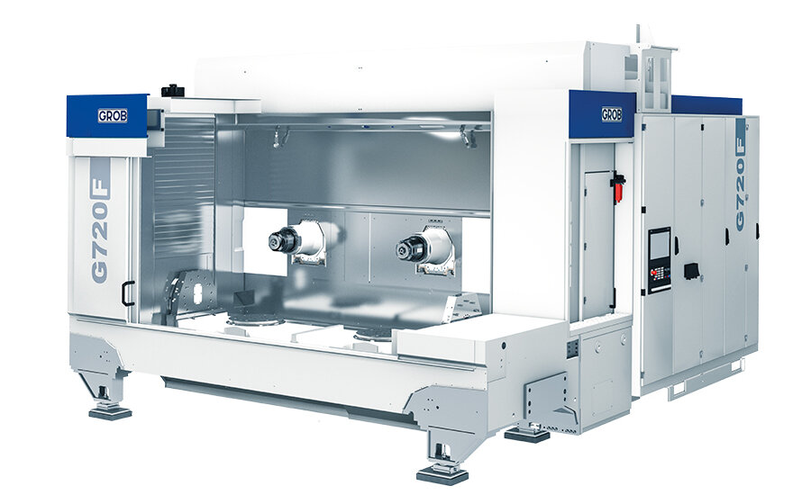 Die G720F von GROB zeigt eine robuste Bauweise und innovative Technologie, ideal für anspruchsvolle Fertigungsprozesse.