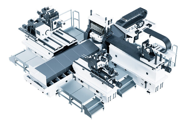 Die innovative Sondermaschine von GROB zur Zylinderkopfbearbeitung kombiniert mehrere Technologien für eine präzise und effiziente Fertigung.