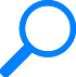 Symbol einer Lupe, die auf einem blauen Feld liegt, was die Bedeutung von Forschung und Entwicklung bei GROB unterstreicht.