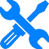 Ein einfaches, aber kraftvolles Werkzeug-Icon mit Schraubenschlüssel und Schraubendreher, das GROB's technische Expertise verkörpert.