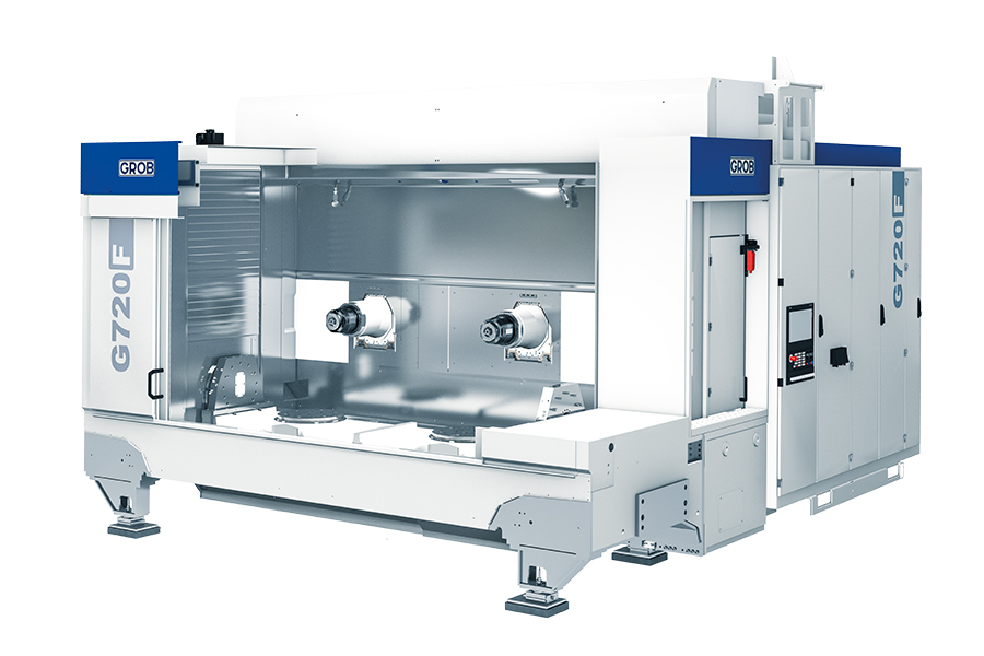 Die G720F von GROB zeigt eine robuste Bauweise und innovative Technologie, ideal für anspruchsvolle Fertigungsprozesse.